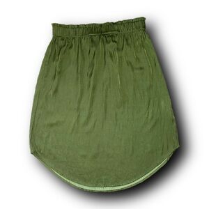 Loft Bronze Green Hi-Lo Rounded Hem Skirt Fall Color Palette